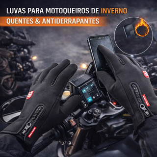 Luva Motoqueiro Inverno Frio Luva Motociclista Antiderrapante Tamanho Único TouchScreen Sports