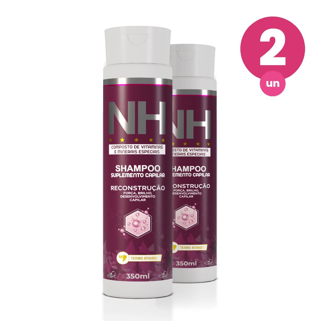 Kit 2 Shampoo Reconstrução New Hair 350ml Suplemento Capilar Belkit