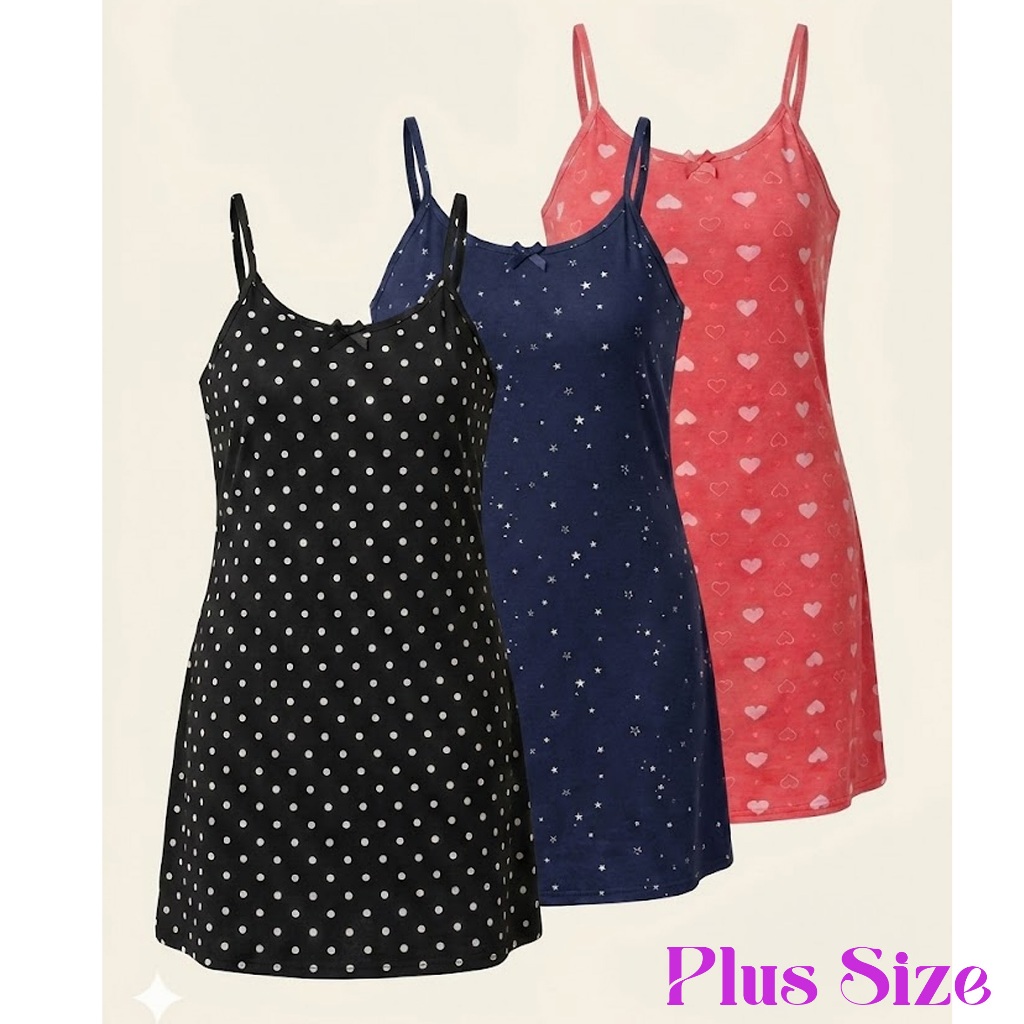 KIT COM 3 Camisolas Plus Size com Alça Reguladora Estampado