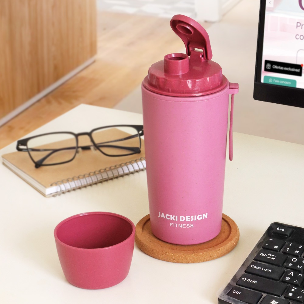 Garrafa Térmica Jacki Design 400ml – Tampa de Silicone, Copinho Extra, Livre de BPA, Leve e Portátil em Oferta na Shopee