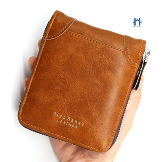 Carteira Masculina de Couro com Zíper Porta Documentos e Cartão com Visor Transparente em Oferta na Shopee