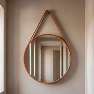 Espelho Adnet Para Sala Quarto Banheiro Orgânico Redondo 60cm C/ Suporte - Casa Domo em Oferta na Shopee