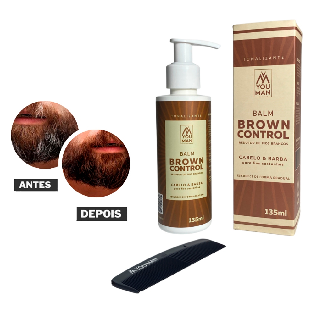 Black Brown Control Escurecedor De Barba E Cabelo You Man Preto e Castanho