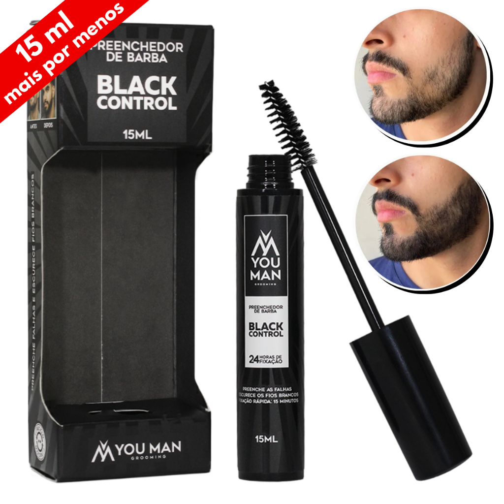 Preenchedor Escurecedor de Falhas Barba 15ml Black Control You Man Resultado Imediato