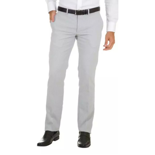 Calça Social Masculina Slim Oxford Cinza Claro Premium 2026