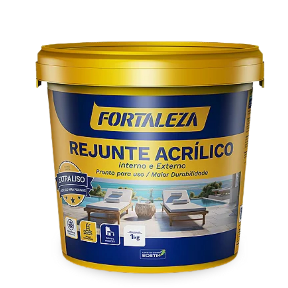 Rejunte Acrílico Acabamento Liso Impermeável Pisos Porcelanatos UsinaFortaleza 1kg Pronto Para Uso