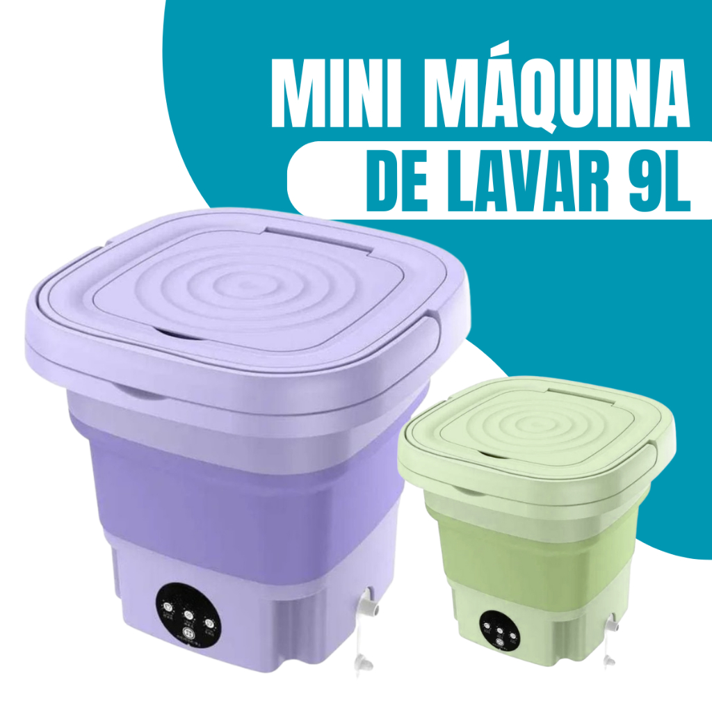 Imagem Mini Máquina De Lavar Roupa Dobrável Portátil Bivolt Moderna Automática Roupa Viagem