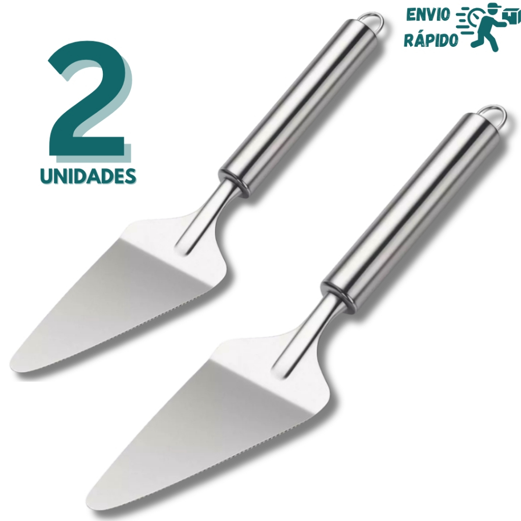 2 Espátula de Bolo Inox | Utensílio Resistente Para Servir Sobremesas e Confeitaria