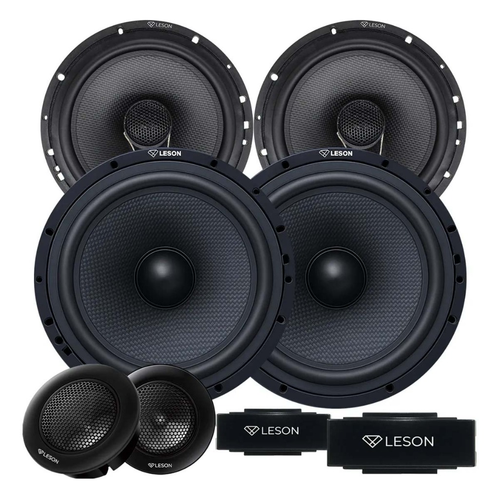 Kit Duas Vias Leson Ld 165.3 + Coaxial Ld165cx 320w Preto tweeter carro automotivo som paredão falante