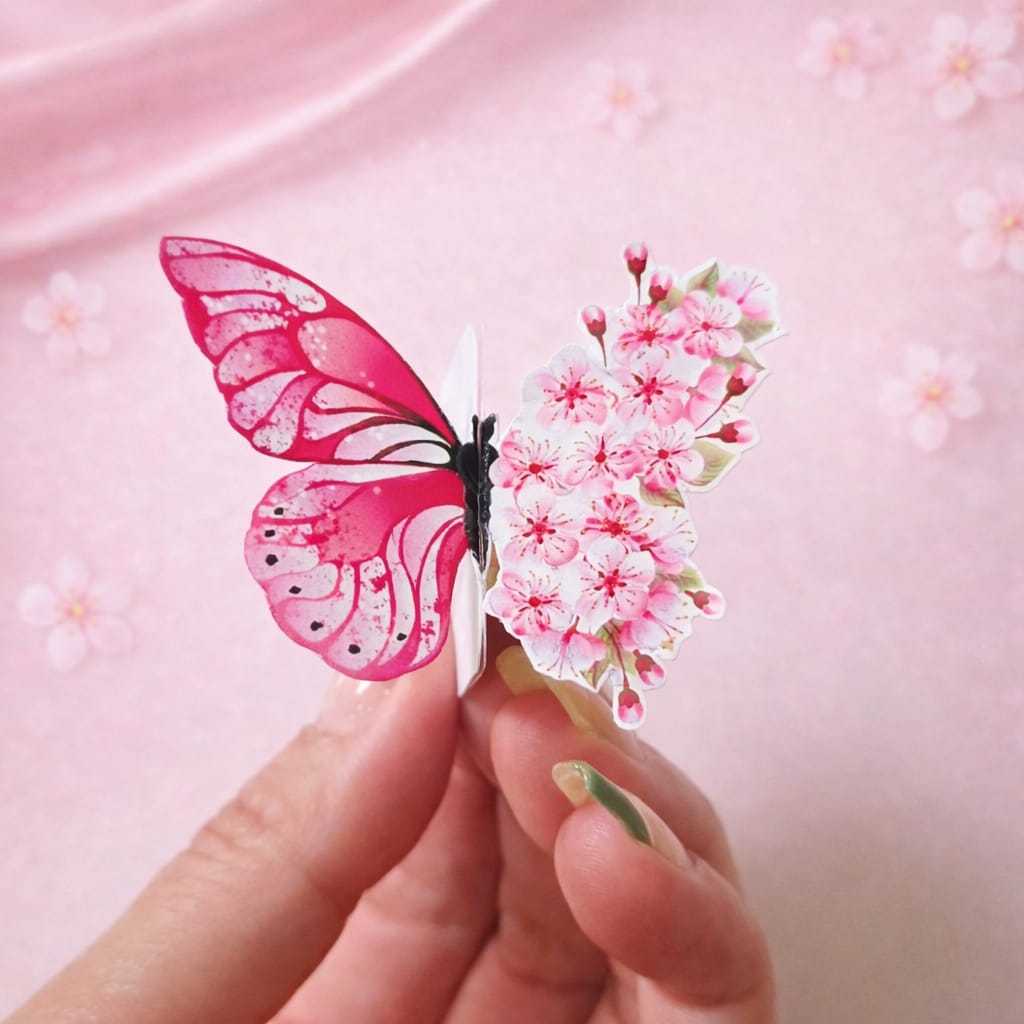 Cartão de visita retrovisôr  personalizado/ logo/ QR code/ Rede social/ Cartão visita Flor/Borboleta