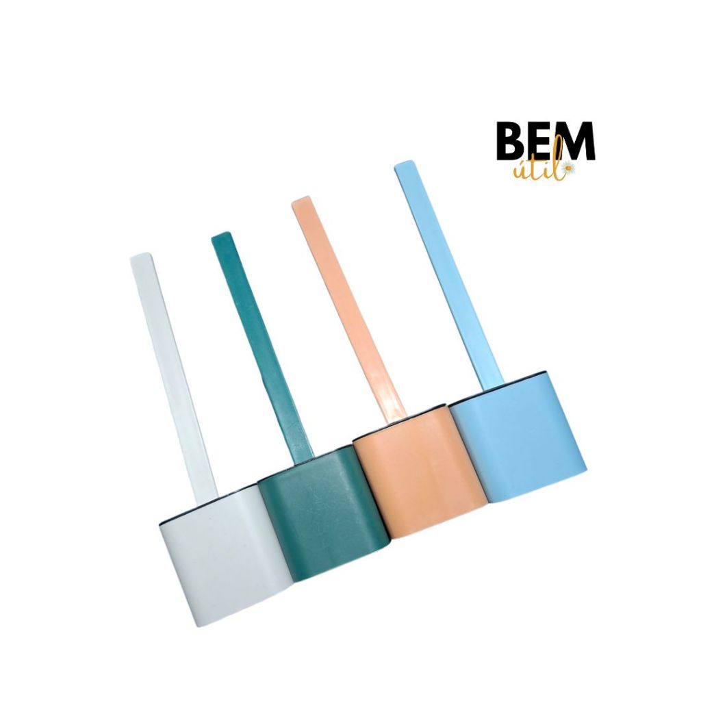 Escova Sanitária de Silicone com Suporte e Adesivo para parede - Limpeza Privada / Banheiro / Vaso Sanitário em Oferta na Shopee