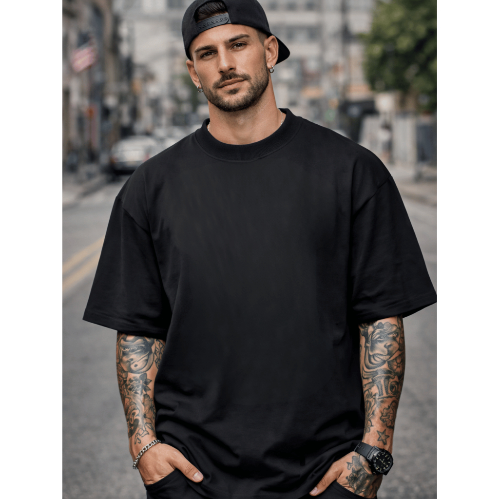 Camisetão Oversized Streetwear 100% Algodão Gola Redonda Unissex Diversas Cores Lisas