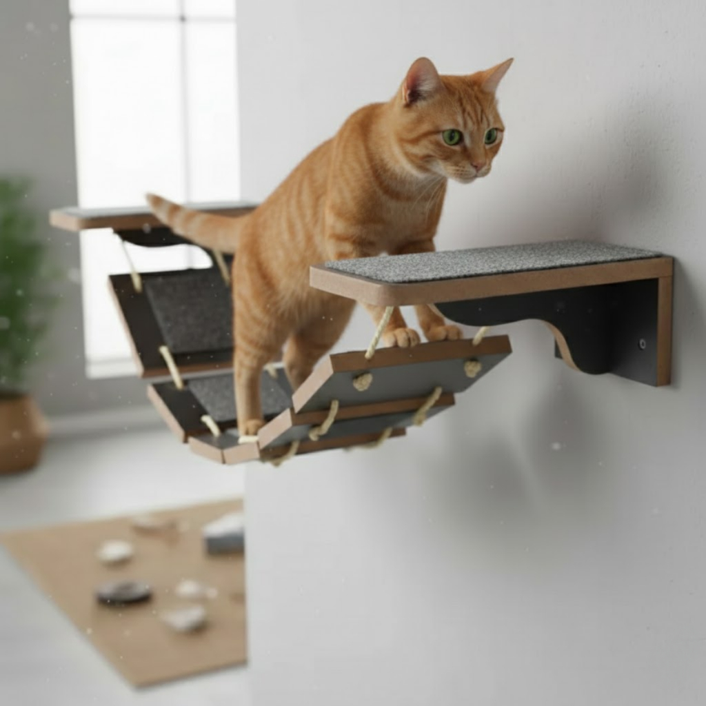 Ponte para Gatos com 2 Degraus em MDF 15mm REFORÇADO LAMINADO Parque Para Gatos Brinquedos de Gato em Oferta na Shopee