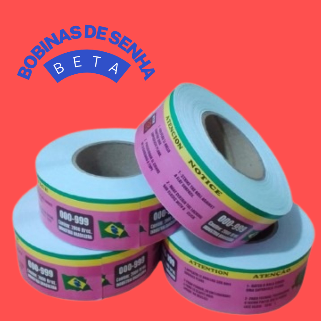 10 rolos BOBINA DE SENHA FILA 2 DÍGITOS C/2000 NUMERADAS em Oferta na Shopee