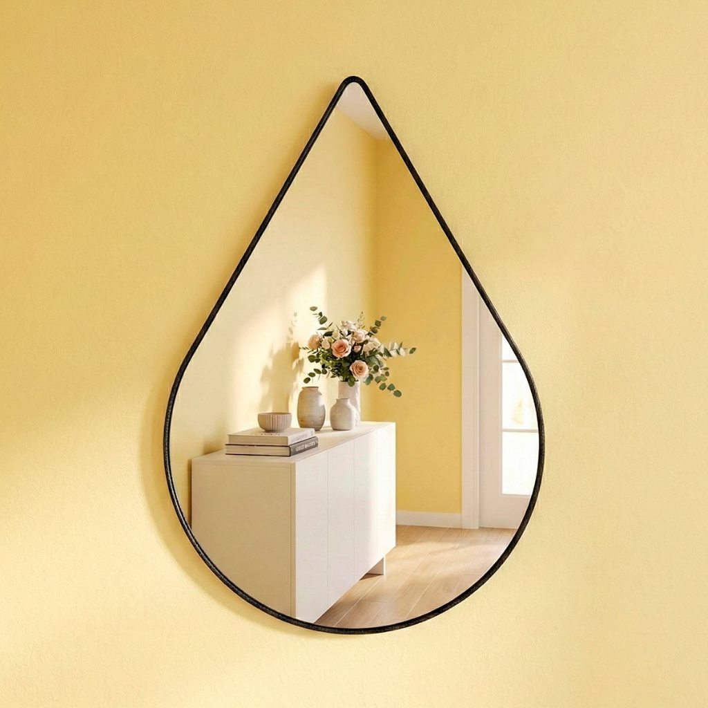 Espelho do Pinterest de Parede Orgânico Corpo Inteiro Decorativo 44x64cm - Mod. Retrô Gota em Oferta na Shopee