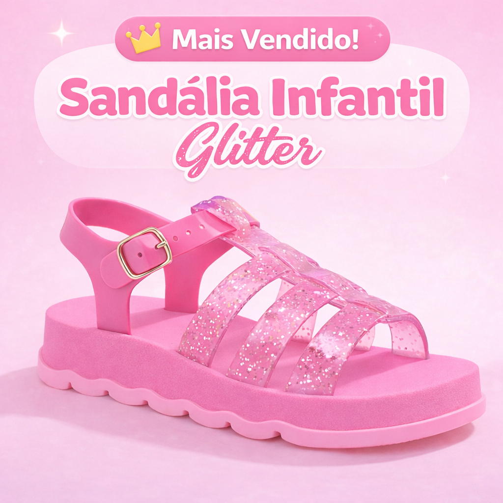 Sandália Infantil Glitter Confortável Solado Macio em Oferta na Shopee