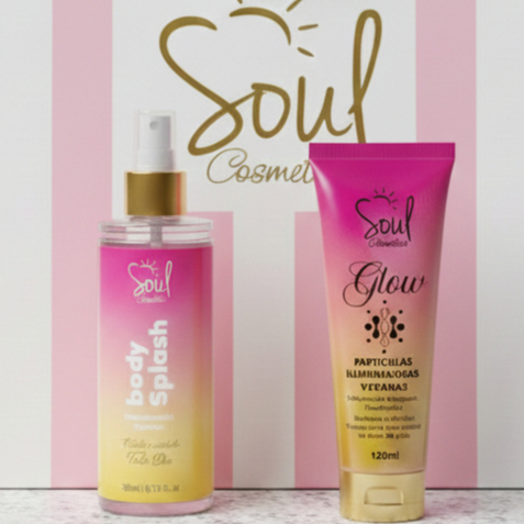 Kit Creme e Body Splash Paradox Desodorante Colônia e Hidratante Glow Iluminador Corporal Perfuma