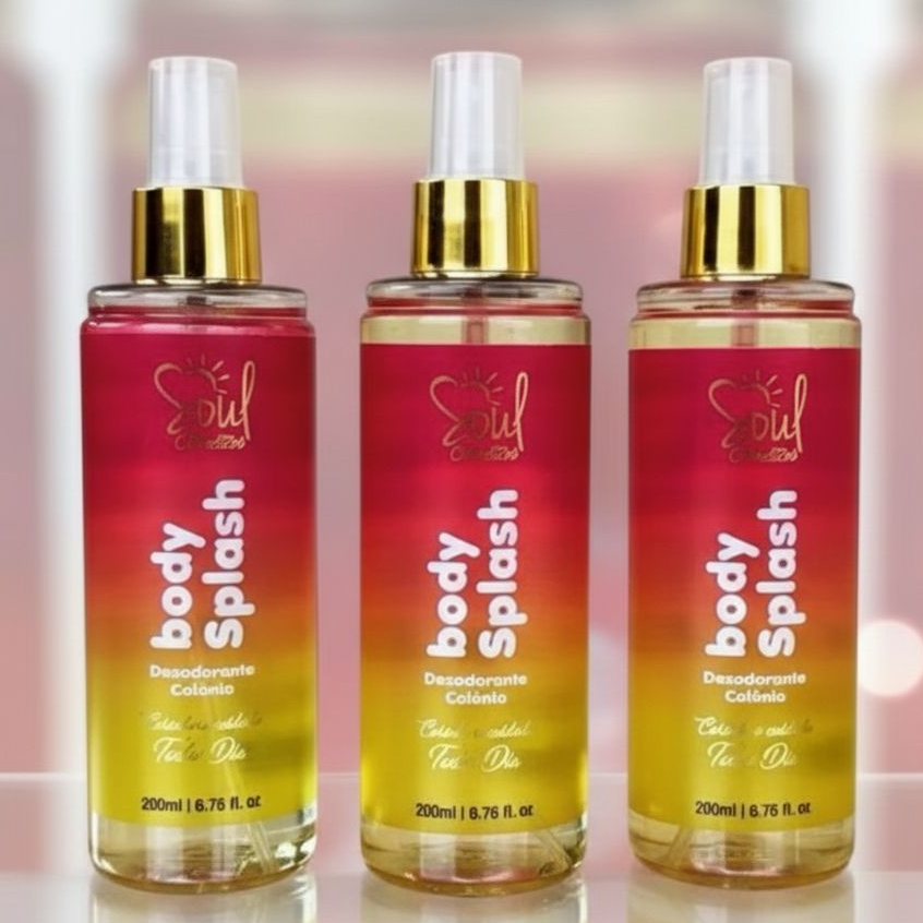 Kit com 4 Body Splash Colônia Destinée Paradox Secret Soul Red Cosméticos 200ml Suave Frescor