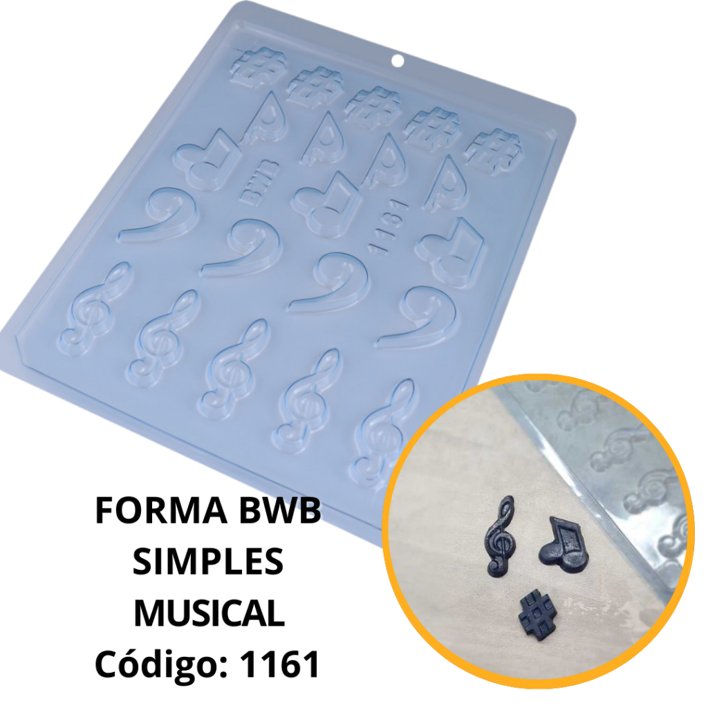 1~10 FORMA SMPLES MUSICAL CÓD.:1161 - (F6) EM ACETATO BWB PARA BOMBOM, DOCES DE CHOCOLATE E  CONFEITARIA PÁSCOA. em Oferta na Shopee