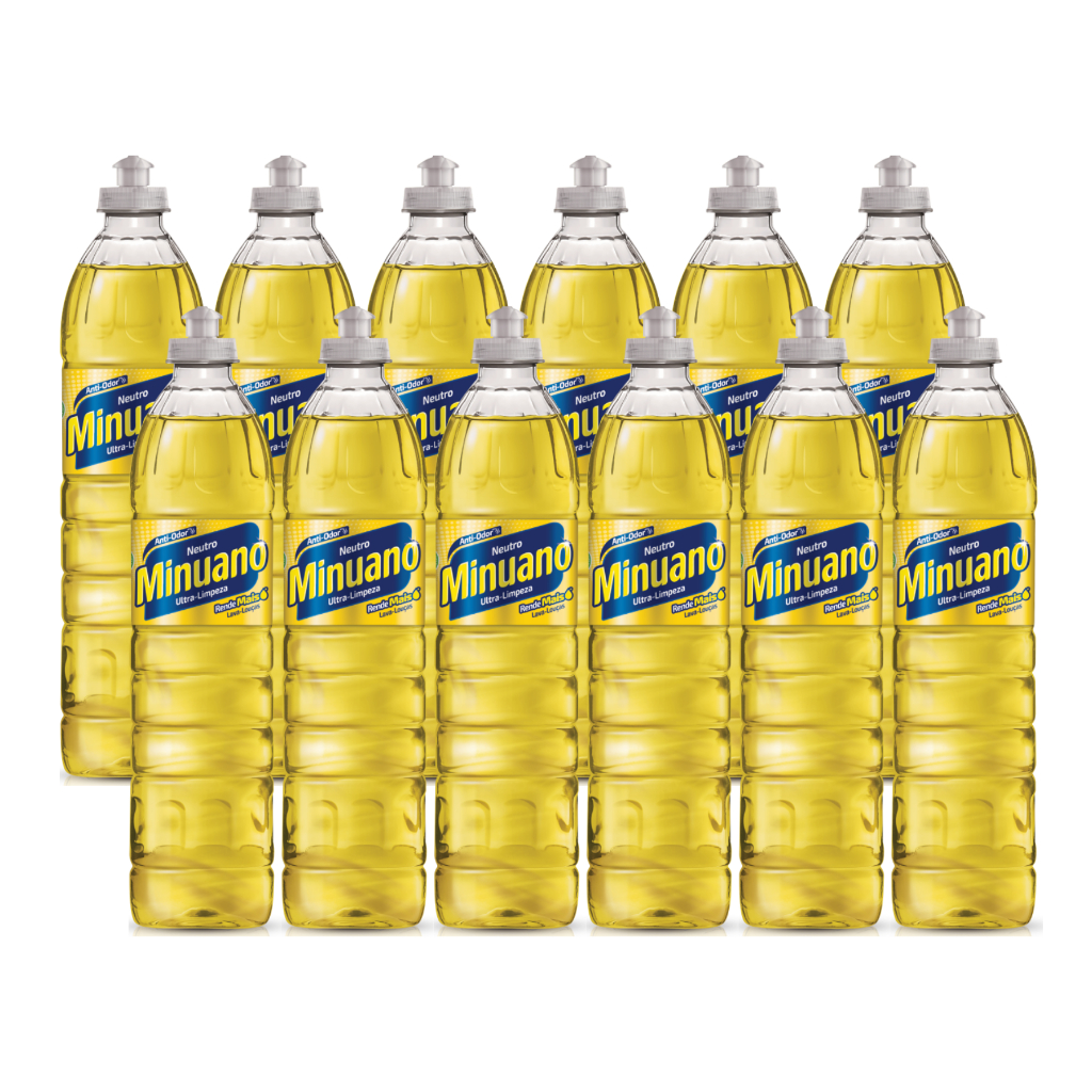 Imagem Kit 12 Detergente Lava Louças Minuano Neutro 500ml