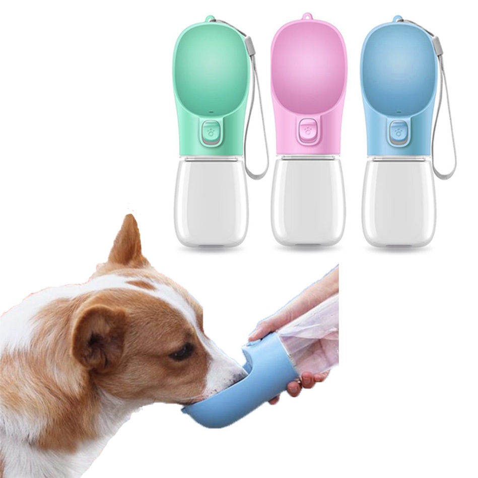 Garrafa de Água 350/550ml Pet Passeio Bebedouro Com Trava Portátil para Cachorro Gato