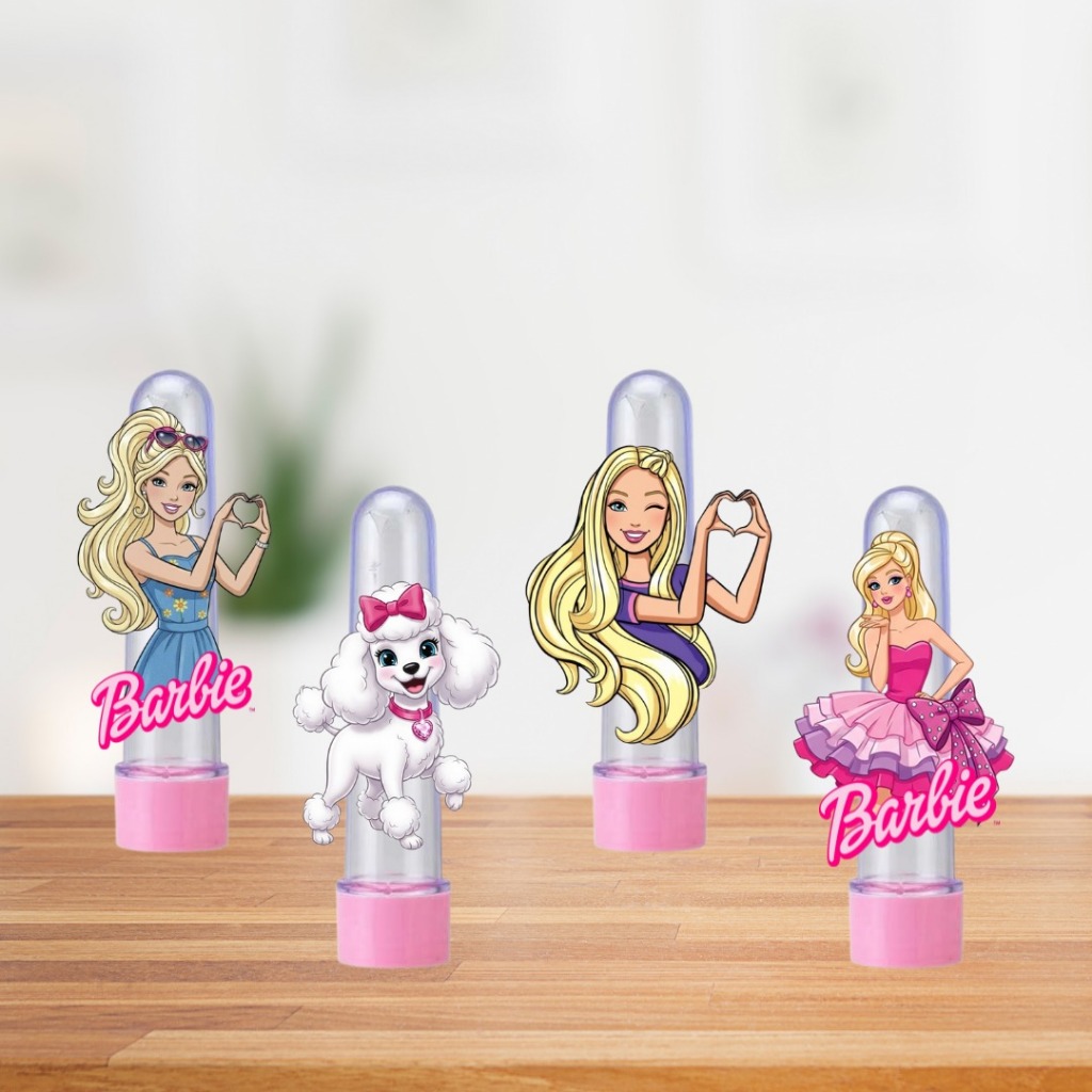 Aplique para Tubete de 13cm  Tema Barbie– Festa Aniversário Barbie (NÃO ACOMPANHA TUBETE)