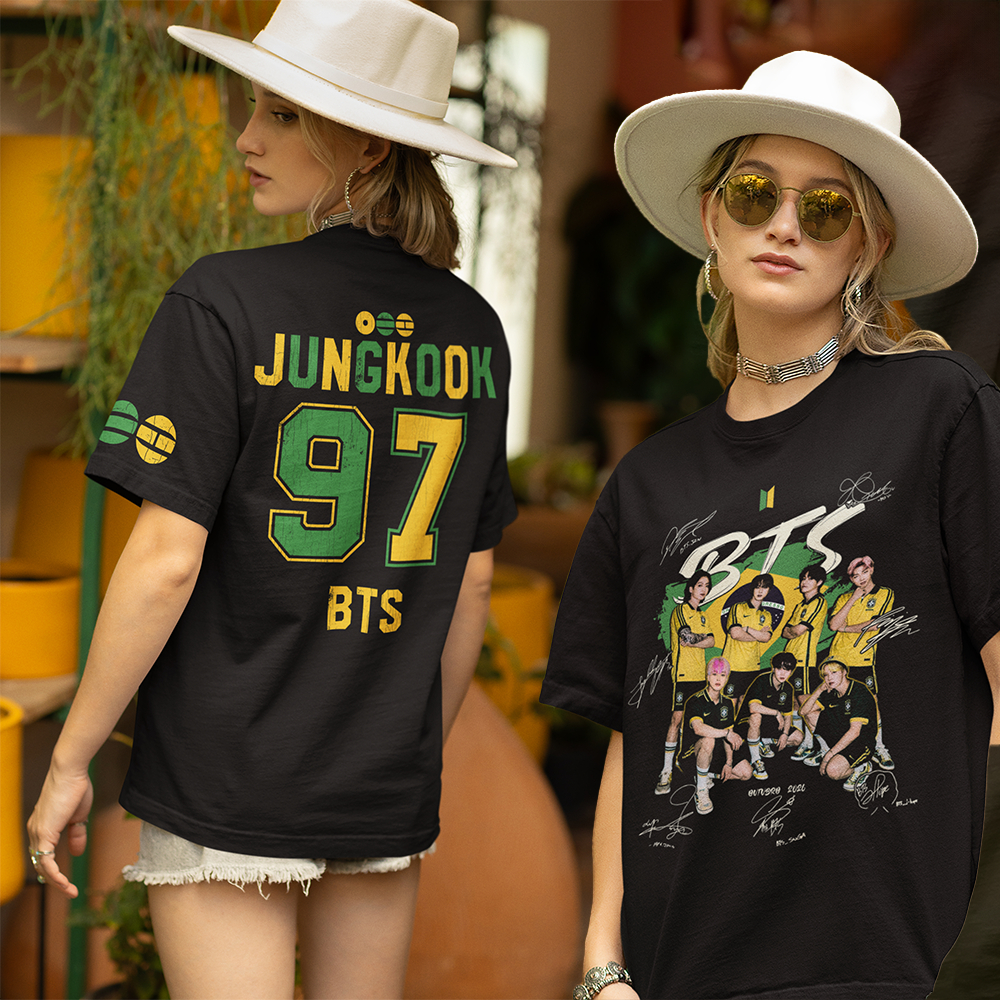 Camiseta exclusiva world tour brasil bts kpop 2026 estilo futebol copa personalizada numeros