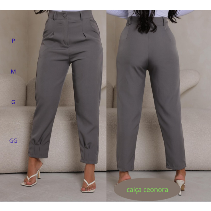 Calça Cenoura Jogger Alfaiataria Feminina Barra  modelo 2026 em Oferta na Shopee