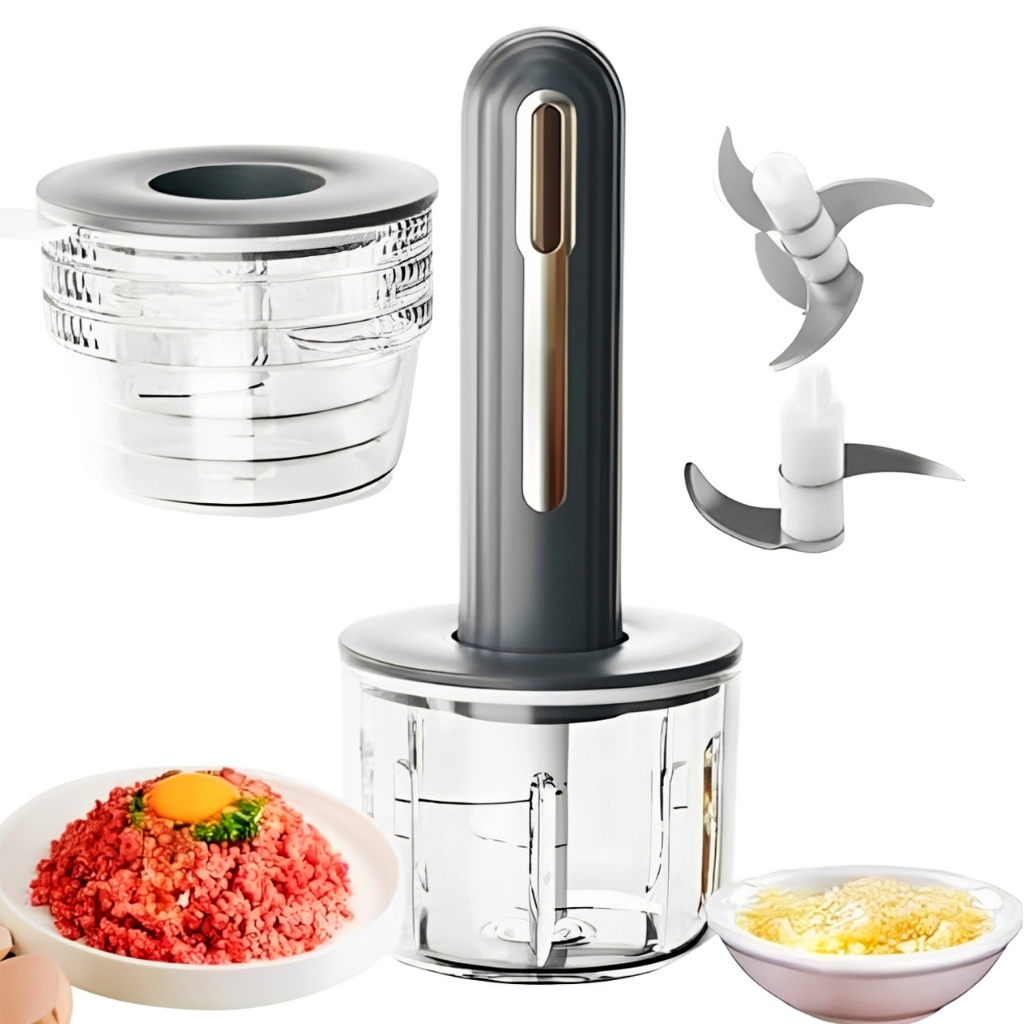 Mini Processador de Alimentos Moedor de Alho Carne Recarregável USB 30W
