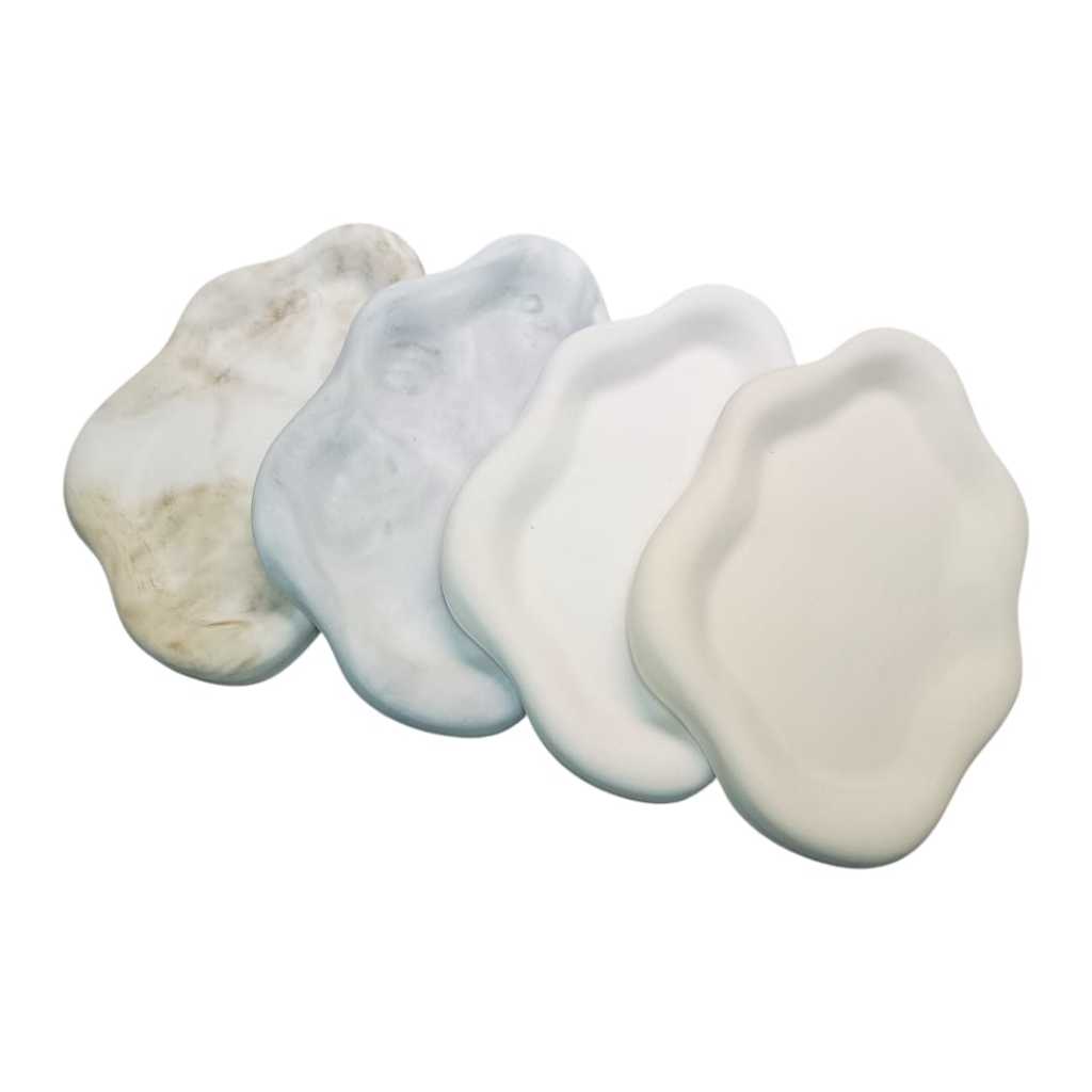 Bandeja Orgânica Decorativa em Cimento Artesanal Resistente à água bandeja minimalista nuvem em Oferta na Shopee