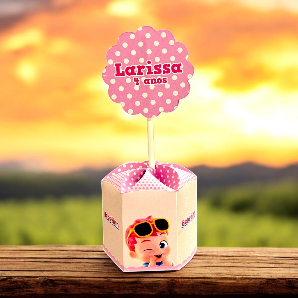 Centro de Mesa Bebefinn -Rosa Com Nome e Idade Personalizado Para Festa Lembrancinha em Oferta na Shopee