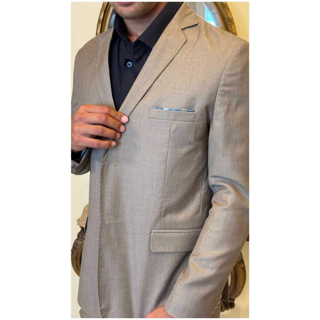 Terno Masculino Slim Poliviscose PV Marrom - Lançamento 2026 +barato-paleto+calça