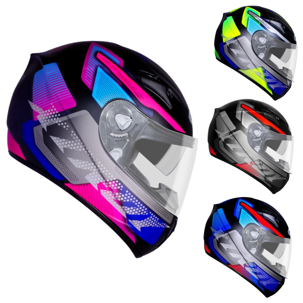 Capacete Fechado Moto Esportivo X troy Furios Com Oculos Masculi / Feminino Preto Fosco