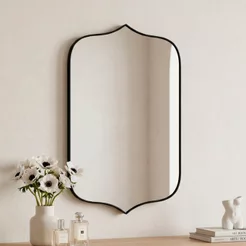 Espelho Orgânico 110x60cm com Borda em Couro Ecológico e Fixação Metálica - Modelo Bali