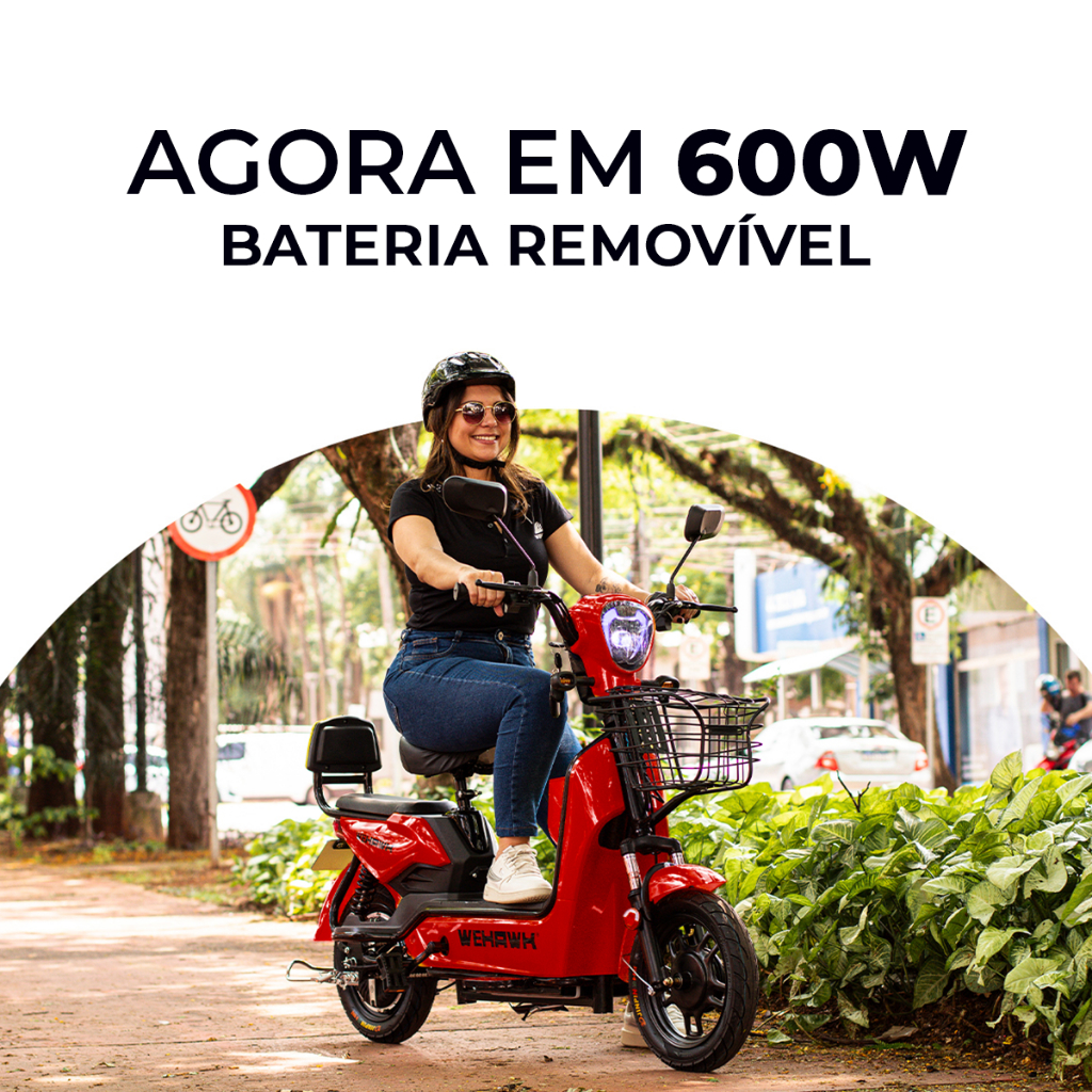 Bicicleta Elétrica Scooter 500w WeHawk Basket WX-03 32Km/h Autonomia 40Km em Oferta na Shopee