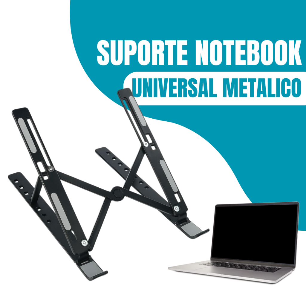 Imagem Suporte Dobrável para Notebook e Tablet - Base Plástica Portátil Ajuste Prático
