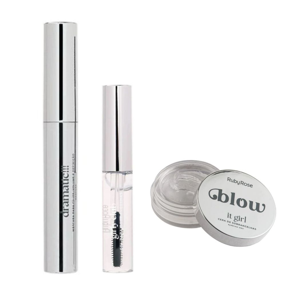Kit Mascara de cilios + gel de sobrancelha + Cera de Sobrancelhas blow - Ruby Rose em Oferta na Shopee