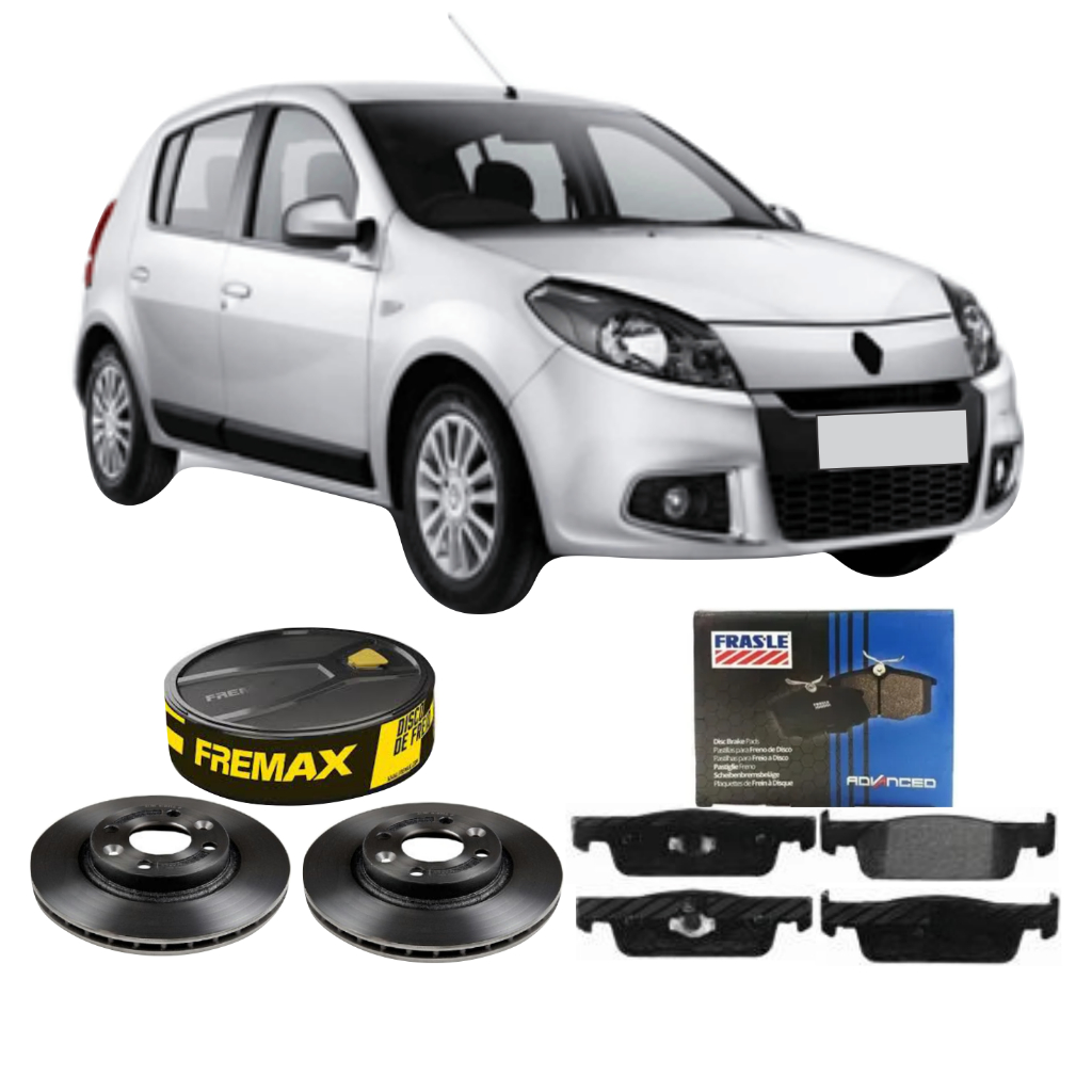 Kit Disco + Pastilha De Freio Dianteiro Sandero 1.0 1.6 2014 A 2021 Fremax Frasle
