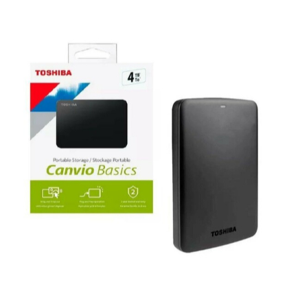 HD EXTERNO TOSHIBA 4TB, CANVIO BASICS, PRETO HDTB540XK3CA