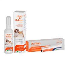 Kit 1 Auritop Gel Otológico 15 G + 1 Limp e Hidrat Limpador Auricular 100ml Ourofino