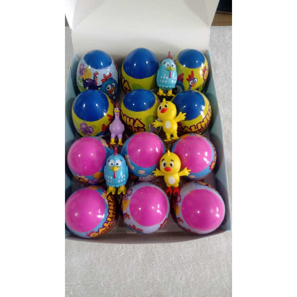Kit com 6 ou 12 Ovos Surpresa Galinha Pintadinha Desenho Animado Filme Presente Brinquedos Infantil Unisex em Oferta na Shopee