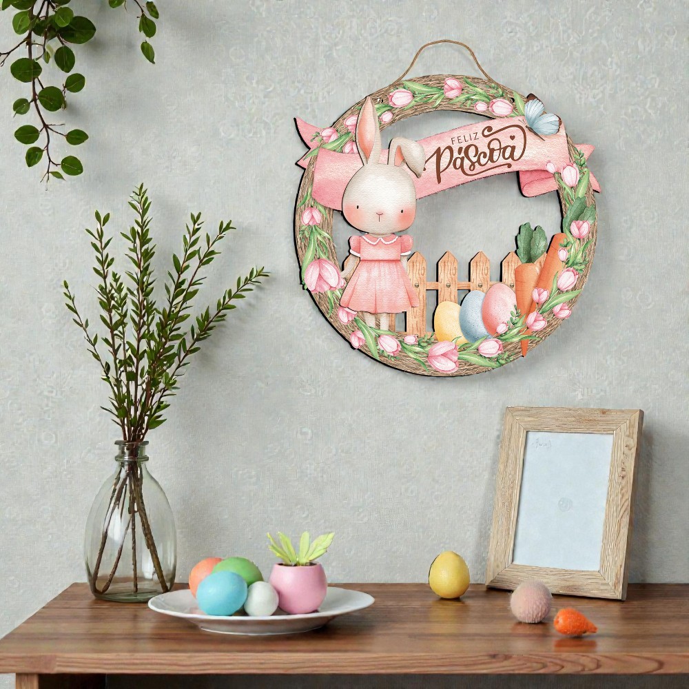Placa Decorativa Em Mdf - Feliz Páscoa- 22 X 29,7 Cm em Oferta na Shopee