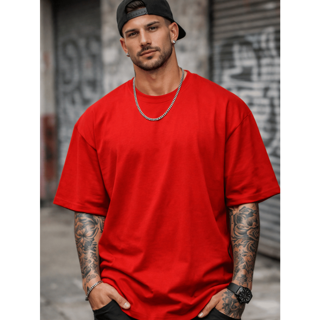 Camiseta Oversized Streetwear Oversized 100% Algodão Premium Lisas