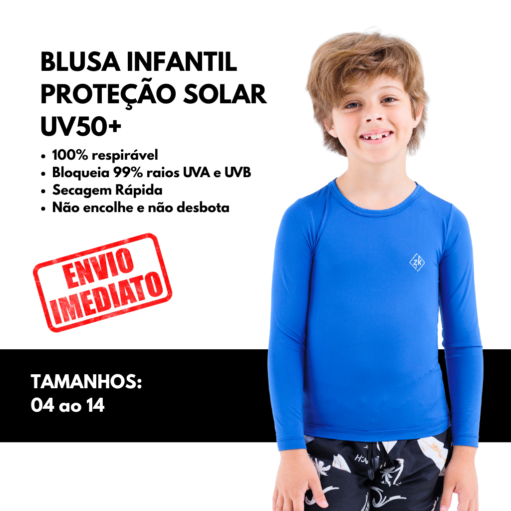 Camiseta verão FRESQUINHA Proteção Solar Uv50+ Infantil Feminina Masculina PRAIA PISCINA 04 ao 14
