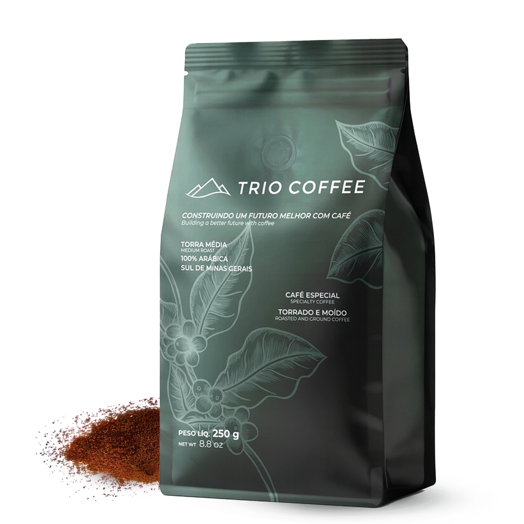 Trio Coffee Café Especial Moído 250 g | 100% Arábica | Torra Média | Direto da Fazenda em Oferta na Shopee