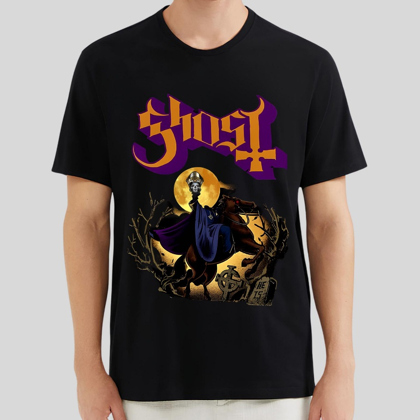 Camiseta Preta Rock Ghost Banda de Rock Metal Unissex – Estampas Heavy Metal Exclusivas