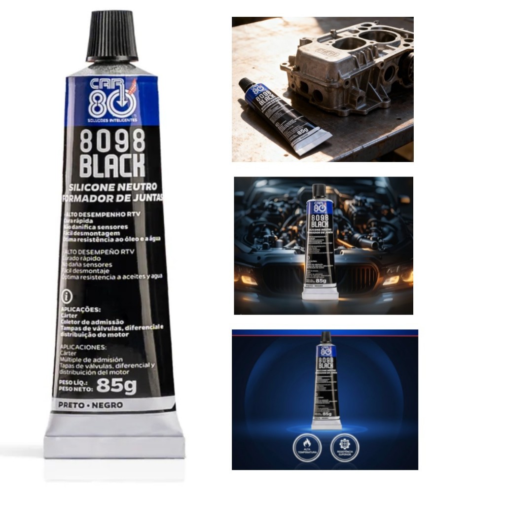Cola Silicone Preto Car80 8098 Black Alta Temperatura Vedação Motor E Câmbio em Oferta na Shopee