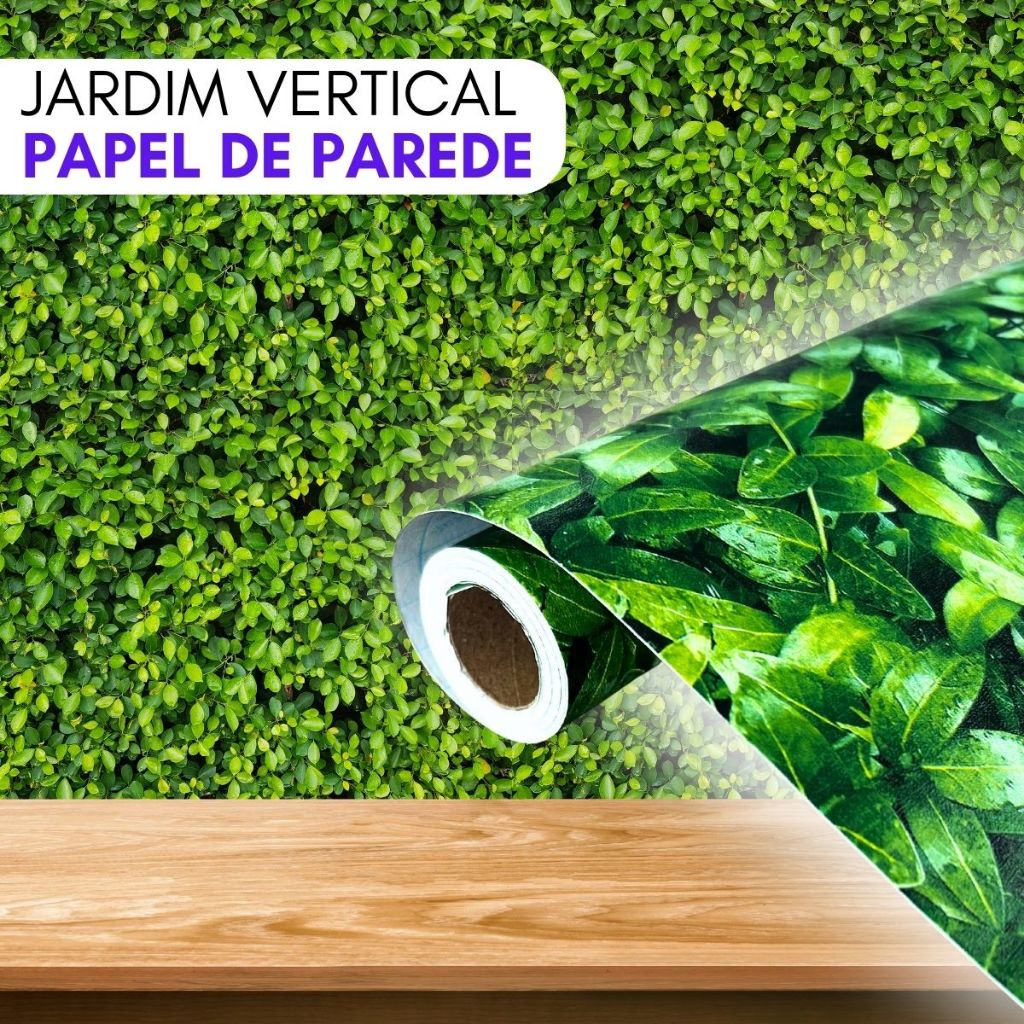 Papel de Parede Adesivo Jardim Vertical Alta Resolução Área Gourmet Churrasqueira 1M 2M 3M 5M