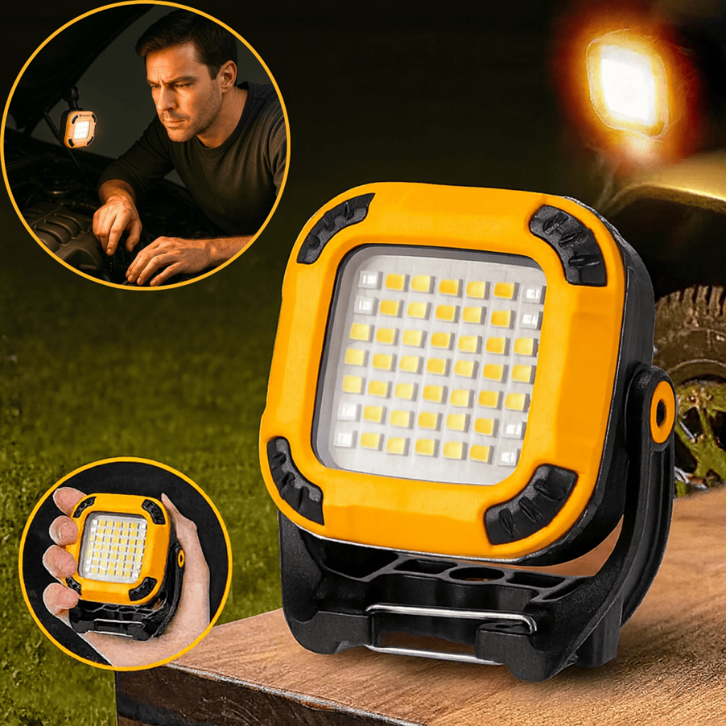 Lampião Refletor Lâmpada Led Camping Luz Trabalho Portátil Magnética Mecânico Elétrico Bateria Recarregável Potente Usb