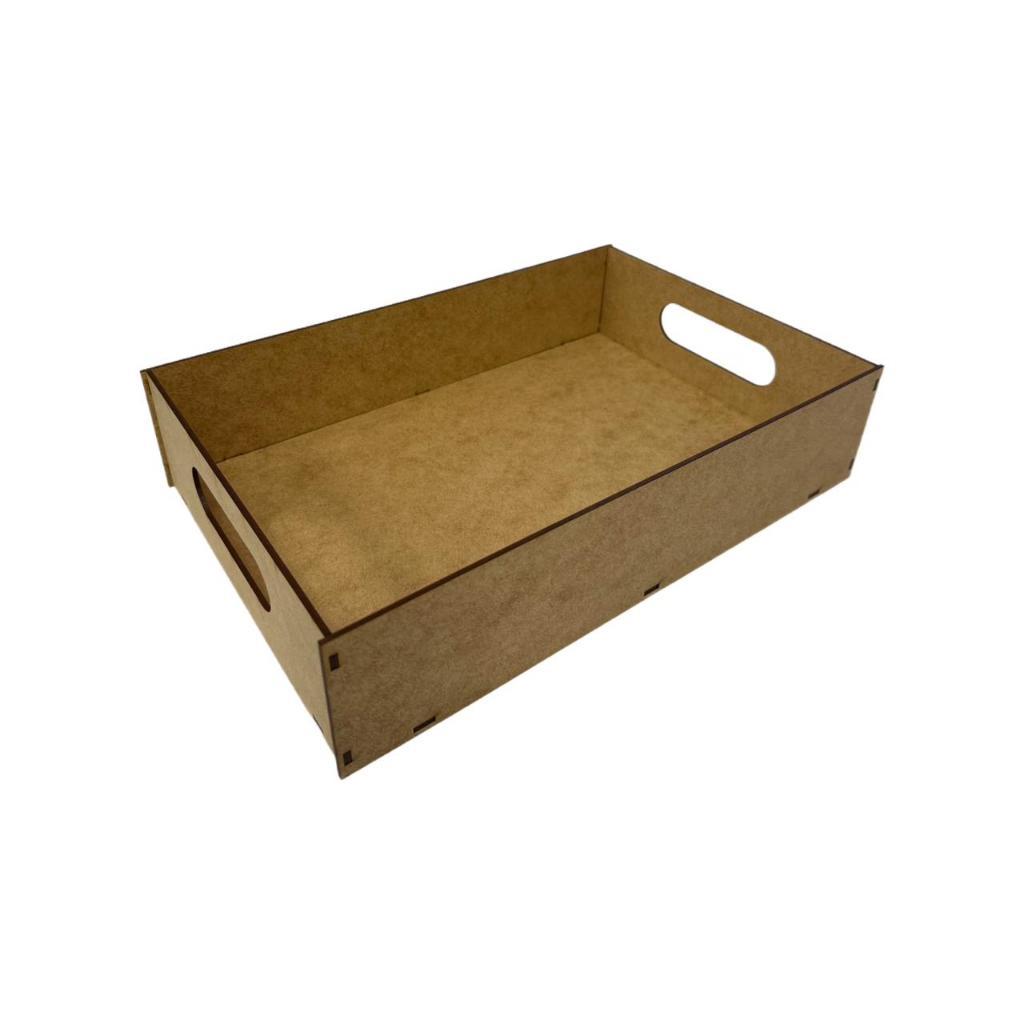 Bandeja Lisa MDF Cru 30x20x7cm Artesanato Decoração Organização variações de 5 à 25 unidade